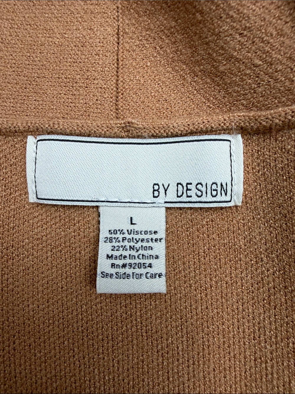 Open-Front Long Cardigan Camel - Picture 4 of 8